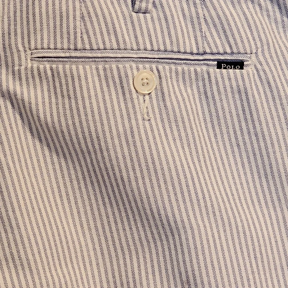 Polo Ralph Lauren Mens Chino Shorts Blue White Striped Classic Fit 9